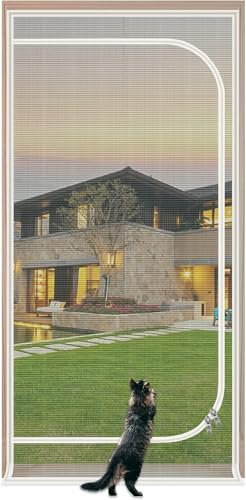 Anti-Mosquito Curtain Zip Fly Screen Door 80×200cm, Insect Protection Door Zip Fly Net Mosquito Net For Balcony Door Cellar Door Living Room Patio Door Fly Screen No Drill Star(White,80x200cm)