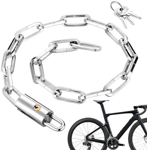 Kettenschloss, Stahlkette, Kettenschloss mit Schlüsseln, extra langer Fahrradschloss, Sicherheitskettenschloss für Fahrrad, Heavy Duty Bike Lock, Thick Bike Chain Lock, Fahrradzubehör für Sicherheit