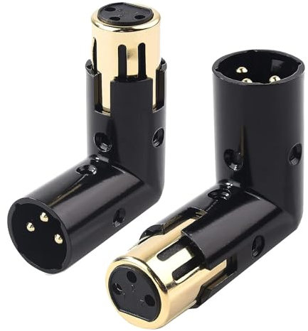 Asuinxurr 2 adattatori audio, spina regolabile su presa, adattatore XLR ad angolo retto (adattatore XLR-90 gradi)