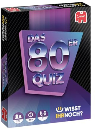 Jumbo Wisst Ihr Noch? Das 80er Quiz, Nostalgisches Fragespiel, Ab 12 Jahren | Mit 200 Fragen zu Musik, TV & Kult der Achtziger, 2 Spieler