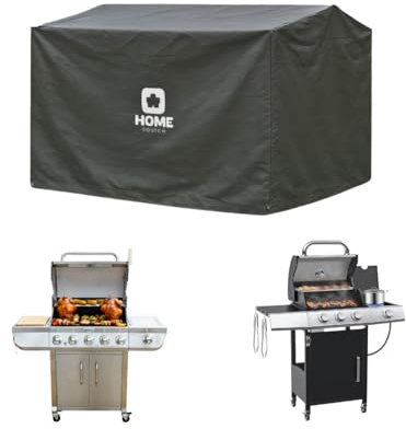 Home Source Duracover XL 122cm Wide BBQ Cover, Waterproof for Outdoor Use – Durable Polyester Grill Protector with Drawstring Closure, Fits 4 Burner, Medium Barbecues