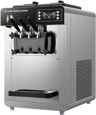 Triple Head Machine À Glace Commerciale De Comptoir,12 L 3 Parfums,Grande Capacité Entièrement Automatique Machine A Granite Molle Pour Cornets,Bol Mélangeur En Acier Inoxydable