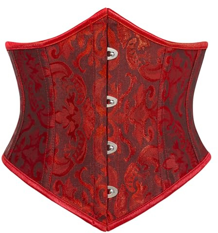 SCARLET DARKNESS Corset Femme Renaissance, Steampunk Gothique Ceinture de Taille à Lacets Vintage