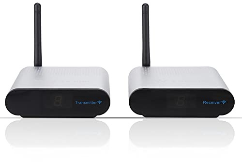 VBESTLIFE Trådlös AV-sändare och -mottagare, 8-kanaligt 5,8 GHz Lång Räckvidd 984 Fot-kit med 1 för Alla och Noll Fördröjning, för Hemmabio CCTV DVD (EU)