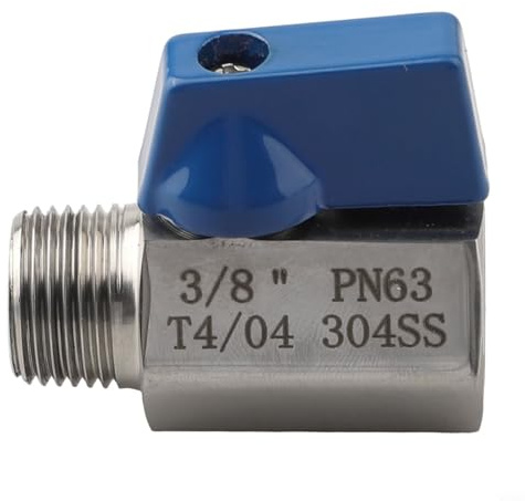 Mini valvola a sfera manuale in acciaio inossidabile 304 design a doppia tenuta per flusso bidirezionale in sistemi di acqua, olio e gas (3/8)