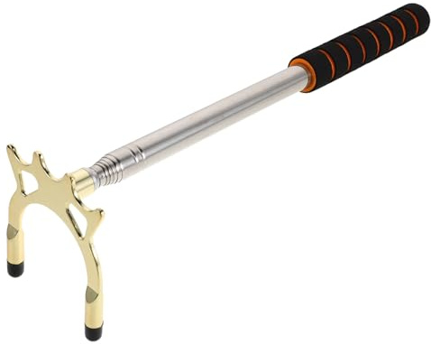 POPETPOP Pont de Queue de Billard Télescopique en Acier Inoxydable Tête Amovible Dorée Support Réglable pour Table de Billard Accessoire de Snooker Pratique et Transportable 1 Pièce