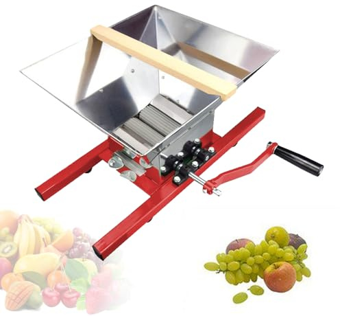 LwiftGal Spremifrutta, Grande Spremiagrumi Manuale in Acciaio Inox con Manovella, Macinauva da 7 Litri per Carote, Arance, Frutti di Bosco E Verdure Grapecrusher