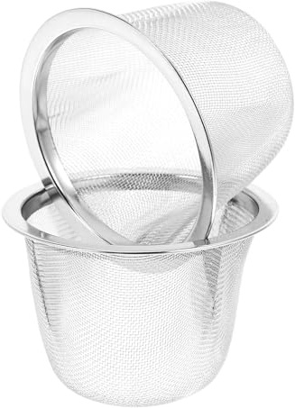 MOKKHNB 2Pcs Tea Strainer Basket Stainless Steel Tea Infuser for Loose Leaf Mesh Filter Insert for Teapots and Kettles 2.56 in Diameter for Home Brewing