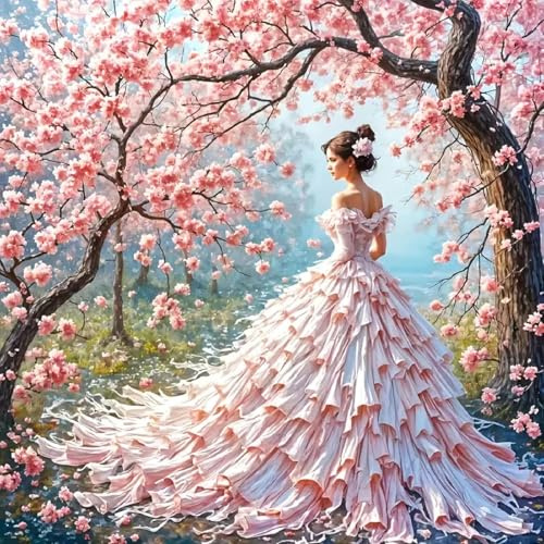 Flower Stamped Cross Stitch Kits for Adults，11CT Needlepoint Counted Cross Stitch Kits for Beginner，Printed Dimensions - Embroidery Kit Arts and Crafts 14×14 Inch