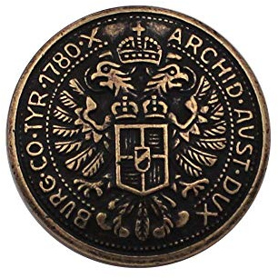 Knöpfe messing antik geschwärzt Metall Münze Adler Trachten Trachtenjacke made in Germany (5 Stück) (16mm)