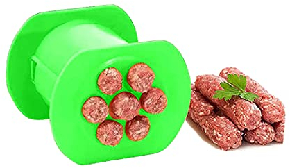 NIWWIN Cevapcici Press Maker,Manual Sausage Machine, Food Meat Grinder Sausage Filler, Hot-Dog Maker Mold BBQ Grill Accessories,7 Sausages in One Squeezed (Green)