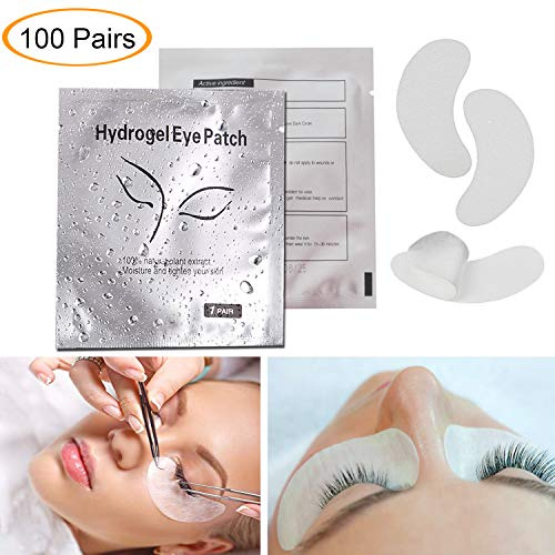100 Paar Augengel-Pads, Jiasoval Natürliche Hydrogel Augenpflaster für Wimpernverlängerung Lint Free Augenpads, Augenmasken-Pads Beauty Tool - Pads unter den Augen