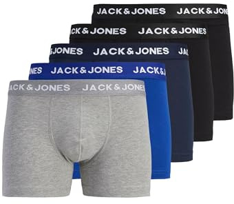Jack & Jones 5-pack boxershorts | Trunks set stretchbyxor | basic underkläder JACHUEY, färger: svart, storlek: 5XL, svart, 5XL