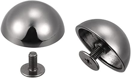 sourcing map 20x9mm Rivets Tête Rond Vis Dos Creux Cuir Goujons Noir 10 Ensembles