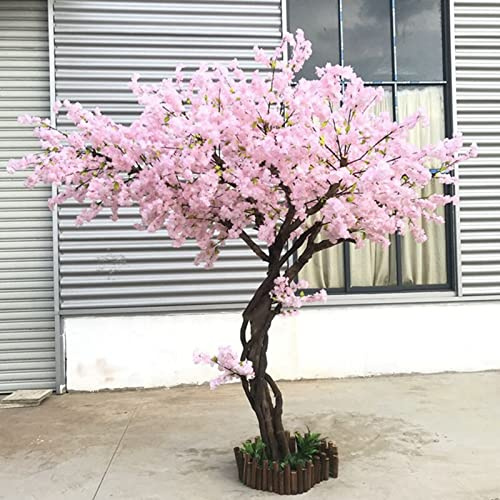 XOBODI Kirschblütenbaum, Künstliche Bäume, Kirschblütenzweige, Rosa, Gefälschte Sakura-Blumen, Baum Für Den Frühling, Zuhause, Hochzeit, Party, Büro, Drinnen Und Draußen 1.5×1.5m/5×5ft