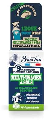 JACQUES BRIOCHIN - Nettoyant multi-usages & sols en dose - Super efficace - Très concentré - Economique - Facile à diluer - 96% d'origine naturelle - - Fabriqué en France - x9 doses