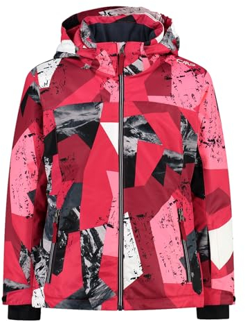 CMP - Kid G Kapuzenjacke mit Druckknöpfen, Fuxia-Anemone-Glanz, 164