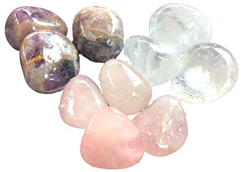 Steinfixx Premium Edelstein-Quellwasser-Set Grundmischung | Trommelsteine zur Energetisierung von Trinkwasser | 21 Seiten Anleitung | echte Heilsteine | Wasserbelebung