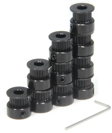 RELYA 10 Teile/satz GT2 Pulley Rad 20 Zähne 6,35mm Bohrung Schwarz Aluminium Zahnriemen Umlenkrolle for 3D Drucker 6mm Breite Zahnriemen