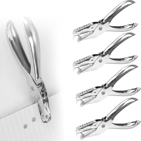 4 Pezzi Foratrice per Carta, Punzonatrice A Foro Singolo, Perforatore Foro Tonda, Perforatore A Pinza Singolo Foro, Per Mestieri Etichette Regalo Carta Scrapbooking Diy Craft(3mm/6mm)