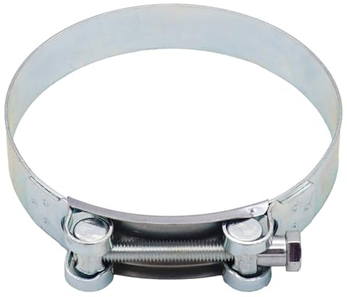 SKIR'CO Colliers de serrage renforcés 122-130 mm, Acier galvanisé, Réglable, pour Tuyaux, Argenté