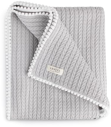 Levaya Products Babydecke Baumwolle – 100% Bio, weich & atmungsaktiv | Kuscheldecke für Baby & Neugeborene | Geschenk zur Geburt & Taufe | Oeko-Tex Zertifiziert | 120×90 cm (Grau)