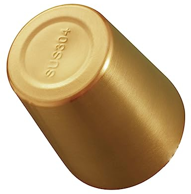 TOPBATHY Unbreakable Glasses Drinking Stainless Steel Double Wall Wine Cup 180ml Gold Edged Cup