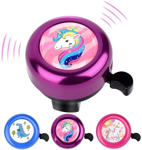 LWMTT Campanello Bici Bambina Campanello Bici in Alluminio Campanello Bicicletta per Ragazze Ragazzi Campanello Bicicletta Bambina Come Regalo per Compleanni Natale Giornata dei Bambini - Viola