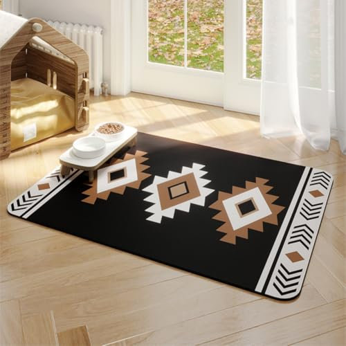 SaugfäHige Napfunterlage FüR Hunde Und Katze Futtermatten Pet Mat Katzennapf Unterlage Futtermatte Katzen Anti-Rutsch Wasserfest Und Leicht Zu Reinigen Waschbare Unterlage (35x50 cm,Farbe 3)