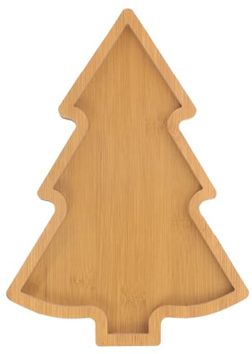 IMIKEYA Christmas Tree Tray Food Plate Sushi Sashimi Plate Christmas Tree Serving Board Serving Dish Christmas Pizza Board Bread Platter Christmas Bulbs Party Wooden
