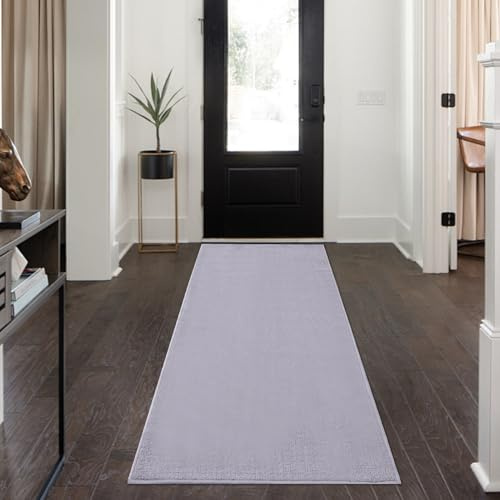 Simurq Läufer Waschbar rutschfest – Teppich Läufer für Flur, Küche, Schlafzimmer, Wohnzimmer – Küchenläufer (Grau, 80x250 cm)