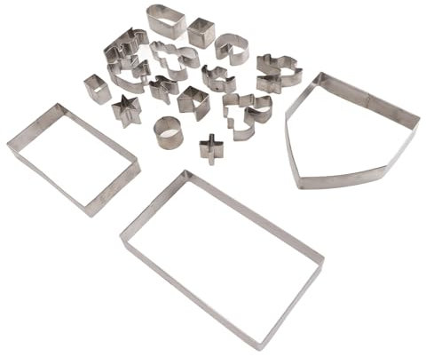 Set di 18 formine per biscotti a casa di pan di zenzero, in acciaio inox, squisite 3D, per cuocere in cucina