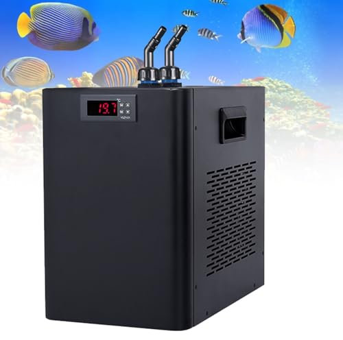 Enfriadores de Acuario Enfriador de agua de 42 galones, 1/10 HP, para pecera, diseño silencioso, compresor de refrigeración que enfría rápidamente, apto para hidroponía y arrecifes de coral.