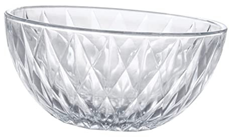 KICHOUSE Saladier à Fruits Verre Transparent Avec Motif Diamant Pour Usage Domestique Et Service à Collations