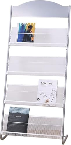 Silberner Zeitschriftenständer bodenstehend Prospekthalter Literarischer & Zeitungsständer für Ausstellungen & Büro Stilvolle Aufbewahrungslösung für Zeitschriften & Literatur