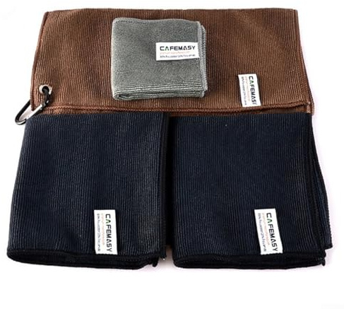 Juego de 4 toallas de microfibra para expreso, perfectas para limpiar máquinas de café y otros equipos de cocina (juego B)