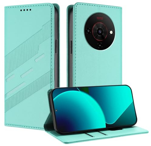 TAUYN Cover Custodia Folio in Pelle per ZTE Blade A76 5G, Premium PU/TPU Pelle Flip Antiurto Wallet Case, con Supporto & Porta Carta. Verde menta