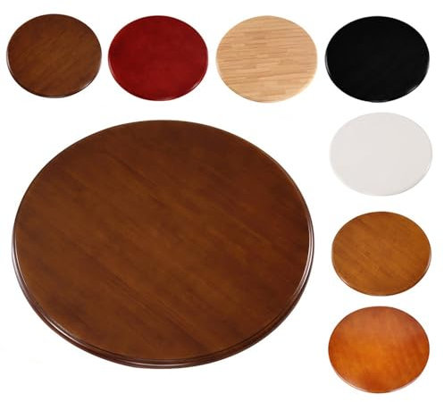 Lazy Susan - Tocadiscos de mesa redonda, bandeja giratoria suave para cocina y mesa de comedor, mejora las cenas familiares con estilo rústico