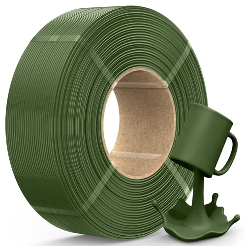 JAYO PETG Refill Filament 1.75mm, Bambu Lab-Optimiert, PETG Starke Zähigkeit FDM 3D Drucker Filament, Maßgenauigkeit +/- 0.02 mm, 1.1kg（+100g Beigabe）, Olivgrün