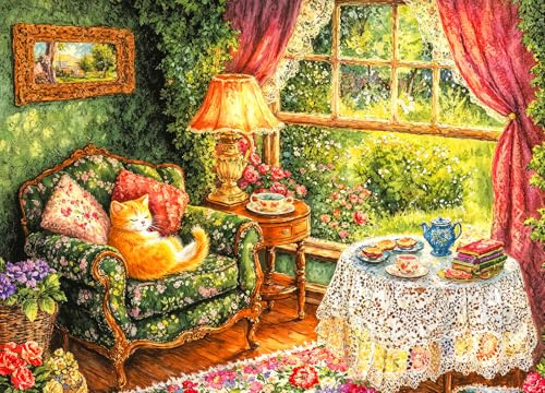 Cozy Time 500 Piece Jigsaw Puzzles for Adults | Large Poster Included, Dust-Free, Finished Size 49×35cm, No Back Letters Hints, Family Indoor Activity