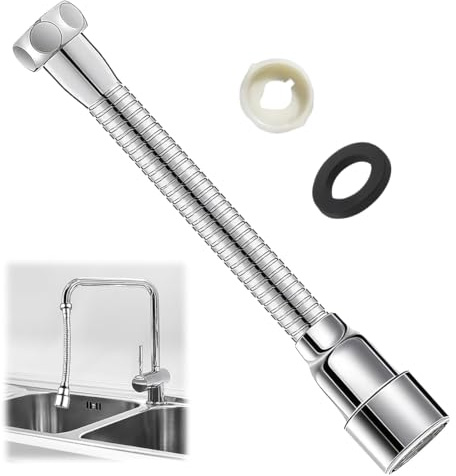 MUNZE Prolunga Rubinetto Cucina Universale 360°, Facile Installazione Per Cucina E Bagno, Comodo Per Lavarsi I Denti E Lavare Il Viso, Lavare I Capelli E Prendere L'Acqua.