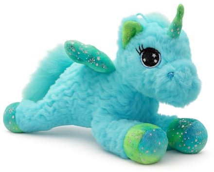 Landahl & Baumann Kuscheltier Einhorn 25 cm - Süßes Stofftier als Geschenk für Mädchen und Kinder, Spielzeug, Zum Kuscheln, Einschlafen oder Spielen, Plüsch Kissen (Blau | 25cm)