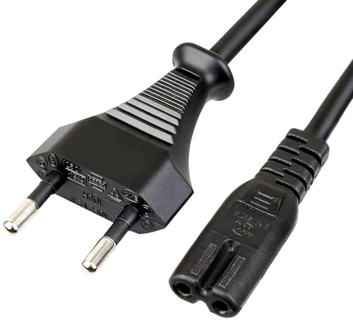 C7 Netzkabel Kabel Figur 8 Stromkabel mit 2 Poliger Euro Stecker 3 Meter | Typ C Eurostecker auf C7 Buchse Netzkabel für Euro 8 TV Fernsehern Blu-ray-Playern Druckern Monitoren Audio- Spielekonsolen
