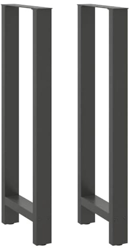 QUAHEAS barbord ben antracit 2 st. 40 x 110 cm, pulverlackerat stål, robusta bordsben för ståbord, justerbar höjd, modern design, möbeltillbehör