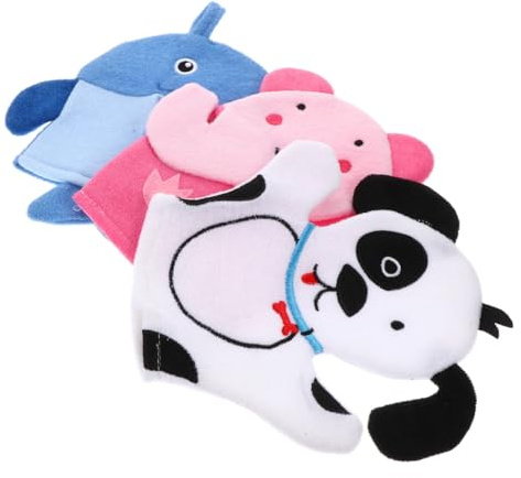 LRXIYODE 3 pièces de Bain Garçon Fille Exfoliants Éponge Douce pour Garçon et Fille Nettoyage et Massage Doux pour Peau Sensible