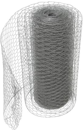 Galvanised Chicken Wire Mesh Fencing 25M or 50M (Various Sizes Poultry Net Garden Fence) (1 X 24 - 25M Roll)