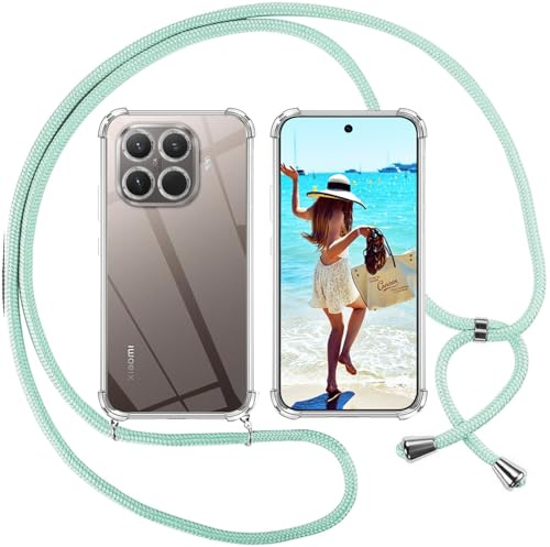 ISOI Handyband für Xiaomi 15T Pro/Xiaomi 15 T Pro Hülle mit Band, Handyhülle für zum Umhängen, Necklace Hülle [Stoßfest] [Kameraschutz] [Längenverstellbar] -Grün