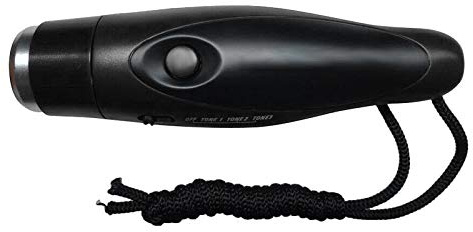 Garvee Silbato electrónico multiusos, higiénico de mano con cordón para entrenadores, voleibol, campamento, rojo y negro