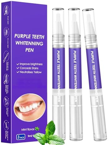 Zahnaufhellung Stift, Bleaching Zähne Gentle Effective Aufhellen Professional, Purple Teeth Whitening Pen Sofortige Farbkorrektur, Zahnweiss Stift Flecken Schnell Entfernen 3 Stück