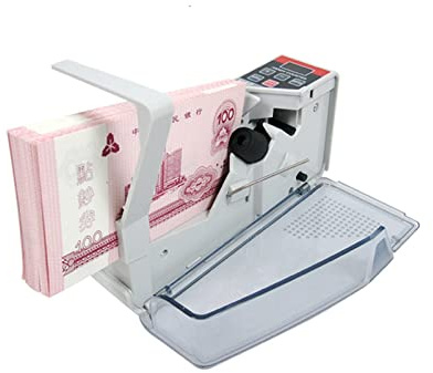 Contatore di banconote, V40 Bill Money Counter Machine Mini portatile Contatore contante contabile banconote(White-V40)